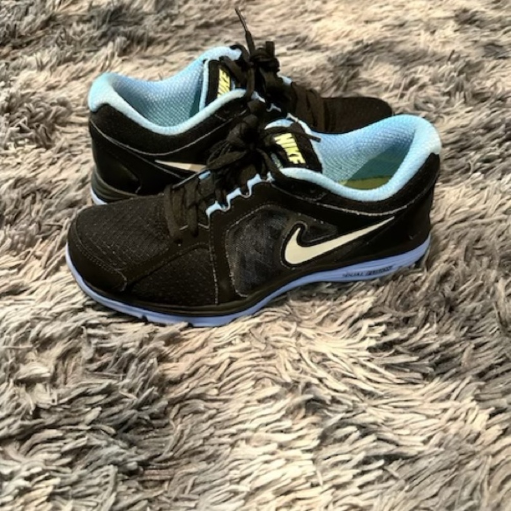 Nike Black and Light Blue Athletic Shoes